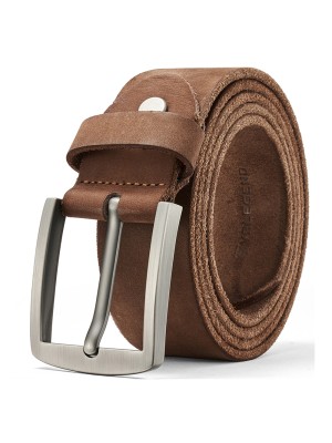 VRLEGEND 100% Genuine Leather Belt for Men Vintage Style with Gift Box Package,Custom Engraving Available